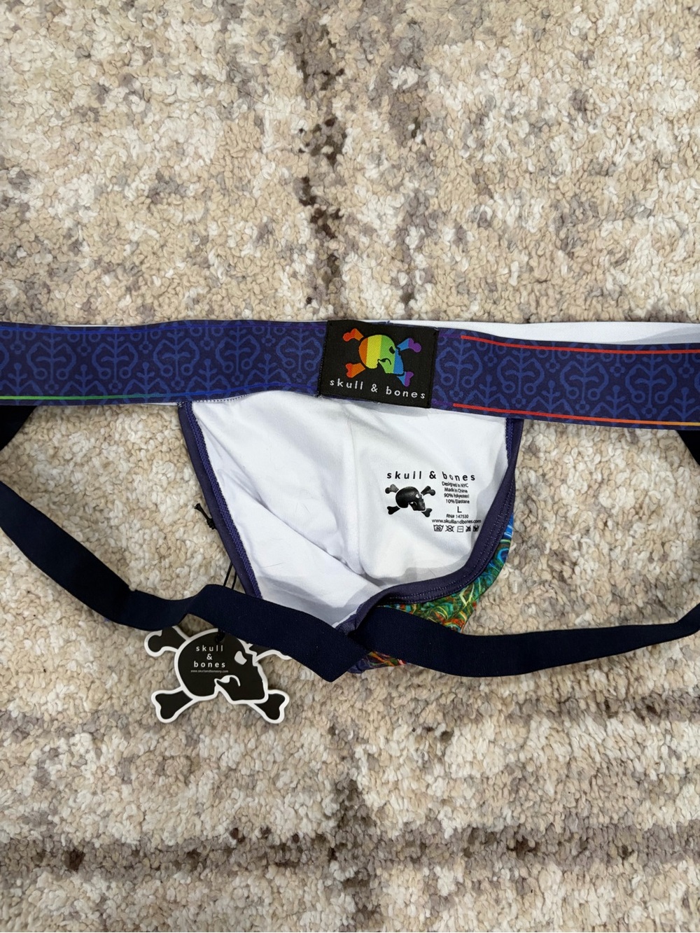 Skull and Bones Pride Peacock Jockstrap - Picture 2 of 3